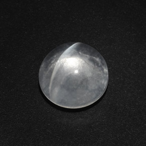 Quartz cat's eye blanc naturelle coupe roude, 4,82 ct, transparent
