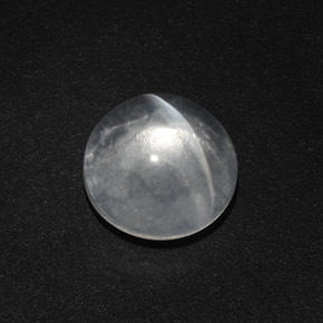 Quartz cat's eye blanc naturelle coupe roude, 4,82 ct, transparent