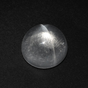 Quartz Œil de Chat Blanc naturelle Coupe roude, 6.23 ct, Transparent