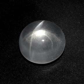 Quartz Œil de Chat Blanc naturelle Coupe roude, 6.60 ct, Transparent