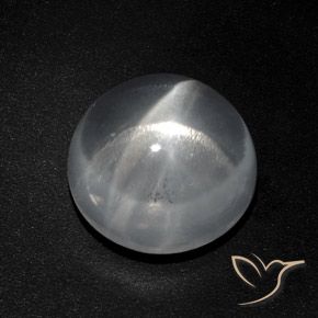 9.40ct Naturel Blanc clair Quartz Œil de Chat, Tour, Transparent