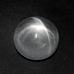 Quartz œil de chat blanc naturelle coupe roude, 9,46 ct, transparent