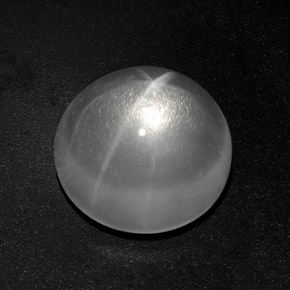 Quartz Œil de Chat Blanc naturelle Coupe roude, 9.41 ct, Transparent