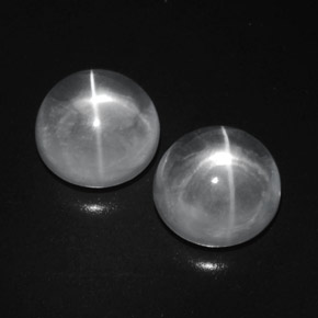 Achetez naturel 9,41ct blanc quartz cat's eye gems, coupe roude, en provenance inde chez gemselect. en stock, livraison internationale!