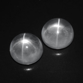 Achetez naturel 9,41ct blanc quartz cat's eye gems, coupe roude, en provenance inde chez gemselect. en stock, livraison internationale!