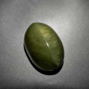 Quartz cat's eye vert naturelle coupe ovale, 10,21 ct, opaque