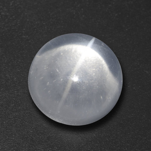 Quartz Œil de Chat Blanc naturelle Coupe roude, 7.27 ct, Transparent