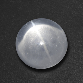 Quartz Œil de Chat Blanc naturelle Coupe roude, 7.27 ct, Transparent