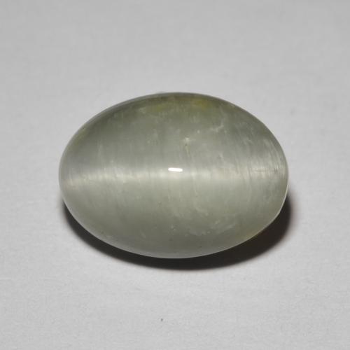 Quartz Œil de Chat Gris verdâtre pâle naturelle Coupe ovale, 3.65 ct, Opaque