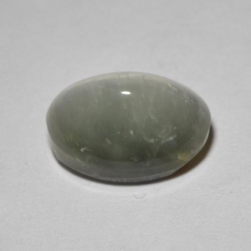 Quartz Œil de Chat Gris verdâtre pâle naturelle Coupe ovale, 3.65 ct, Opaque