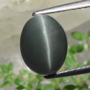 Quartz Œil de Chat Vert naturelle Coupe ovale, 2.63 ct, Opaque