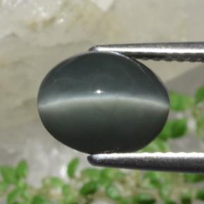 Quartz Œil de Chat Vert naturelle Coupe ovale, 2.63 ct, Opaque