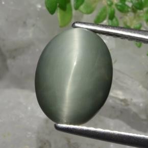 Quartz Œil de Chat Vert naturelle Coupe ovale, 3.82 ct, Opaque