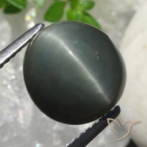 Quartz Œil de Chat Gris foncé naturelle ovale, 6.82 ct, Opaque