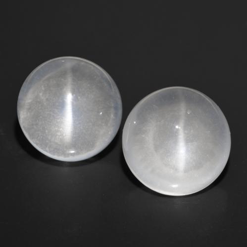 Achetez naturel 13,12ct blanc quartz cat's eye gems, coupe roude, en provenance inde chez gemselect. en stock, livraison internationale!