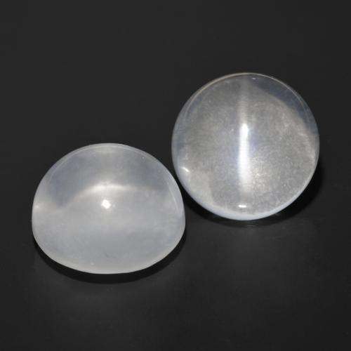 Achetez naturel 13,12ct blanc quartz cat's eye gems, coupe roude, en provenance inde chez gemselect. en stock, livraison internationale!