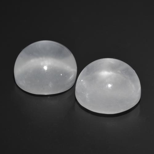 Achetez naturel 13,12ct blanc quartz cat's eye gems, coupe roude, en provenance inde chez gemselect. en stock, livraison internationale!