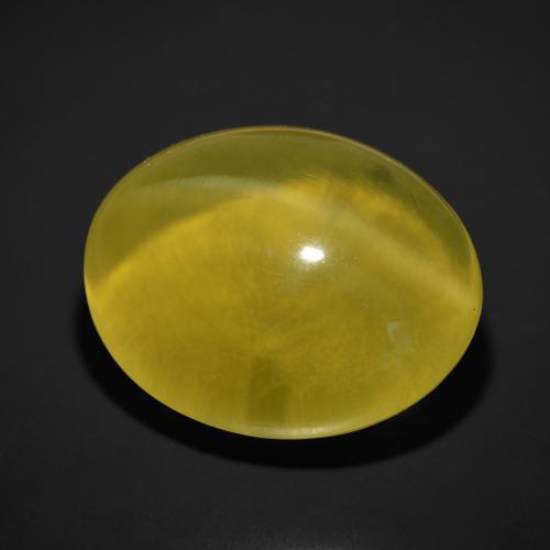 Quartz Œil de Chat Jaune moyen naturelle ovale, 169.73 ct, Transparent