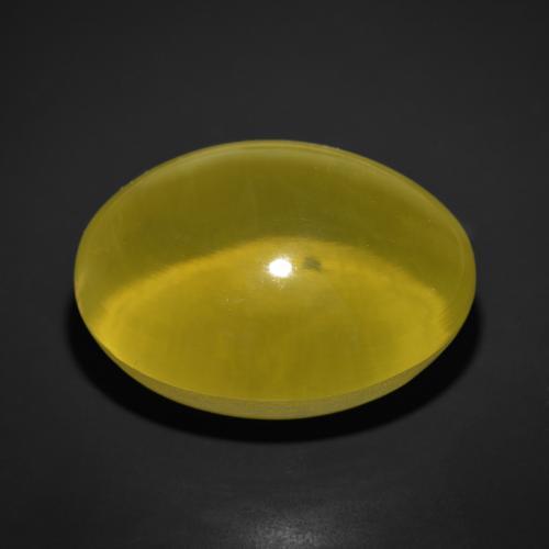 Quartz Œil de Chat Jaune moyen naturelle ovale, 169.73 ct, Transparent