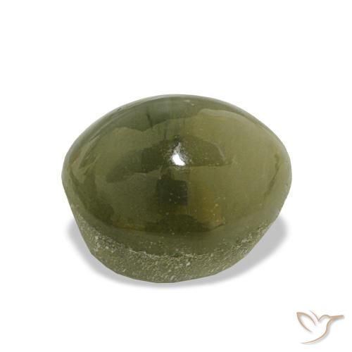 Quartz Œil de Chat Vert jaunâtre naturelle Coupe ovale, 6.98 ct, Opaque