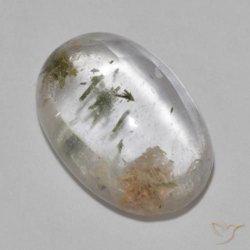 Quartz avec hédenbergite Multicolore naturelle ovale, 18.07 ct, Transparent
