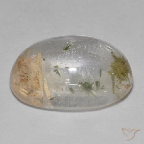 Quartz avec hédenbergite Multicolore naturelle ovale, 18.07 ct, Transparent
