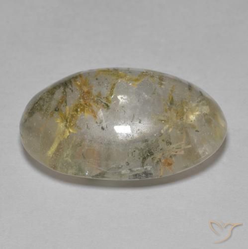 Quartz avec hédenbergite Multicolore naturelle ovale, 13.73 ct, Transparent