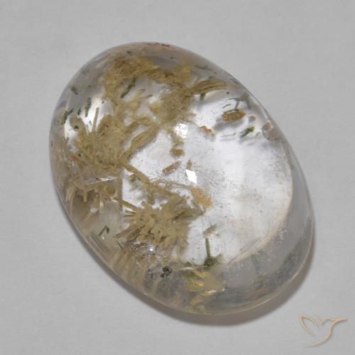 Quartz avec hédenbergite Multicolore naturelle ovale, 19.85 ct, Transparent