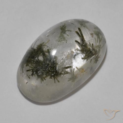 Quartz avec hédenbergite Multicolore naturelle ovale, 19.06 ct, Transparent