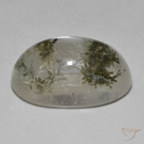 Quartz avec hédenbergite Multicolore naturelle ovale, 19.06 ct, Transparent