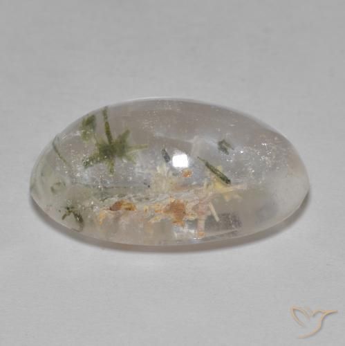 Quartz avec hédenbergite Multicolore naturelle ovale, 14.35 ct, Transparent