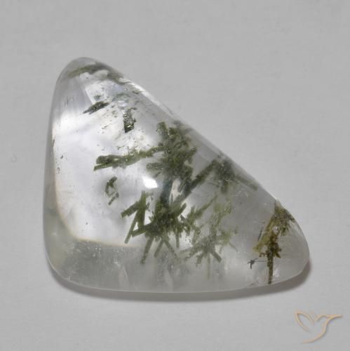 Quartz avec hédenbergite Multicolore naturelle Trillion, 19.12 ct, Transparent