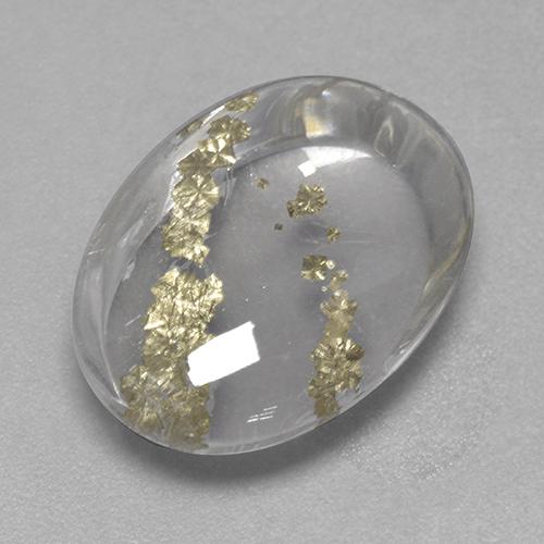 Quartz avec marcassite Multicolore naturelle Coupe ovale, 13.13 ct, Transparent