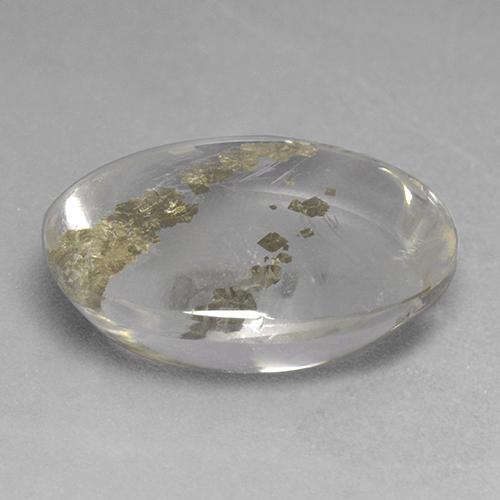 Quartz avec marcassite Multicolore naturelle Coupe ovale, 13.13 ct, Transparent