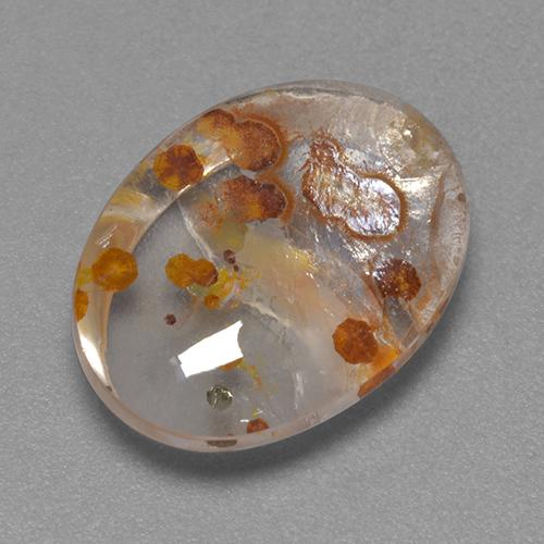 Quartz avec marcassite multicolore naturelle coupe ovale, 7,46 ct, transparent