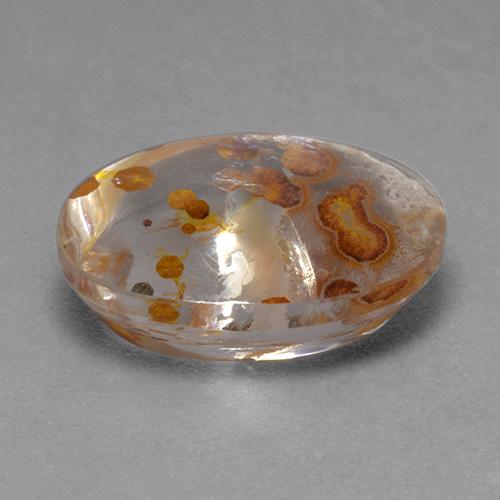 Quartz avec marcassite multicolore naturelle coupe ovale, 7,46 ct, transparent