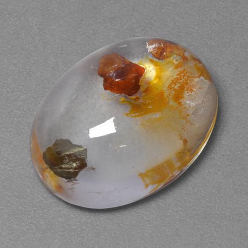 Quartz avec marcassite Multicolore naturelle Coupe ovale, 9.18 ct, Transparent