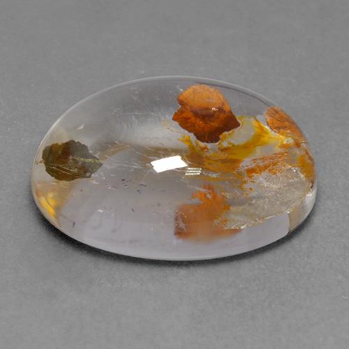 Quartz avec marcassite Multicolore naturelle Coupe ovale, 9.18 ct, Transparent