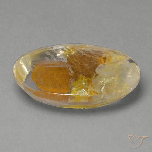 Quartz avec marcassite Multicolore naturelle ovale, 11.77 ct, Transparent