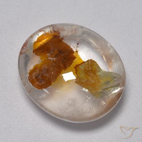8.07ct Naturel Multicolore Quartz avec marcassite, ovale, Transparent