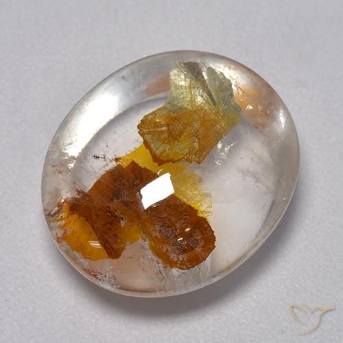 Quartz avec marcassite Multicolore naturelle ovale, 8.07 ct, Transparent