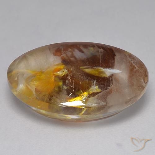 Quartz avec marcassite Multicolore naturelle ovale, 9.40 ct, Transparent