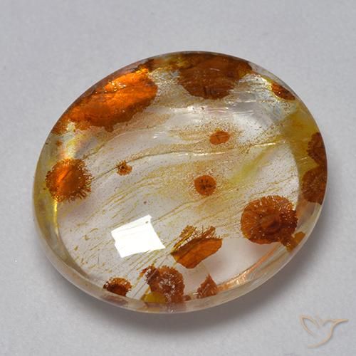 9.33ct Naturel Multicolore Quartz avec marcassite, ovale, Transparent