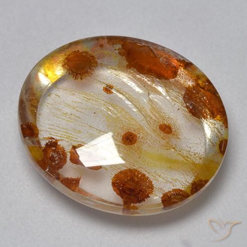Quartz avec marcassite Multicolore naturelle ovale, 9.33 ct, Transparent