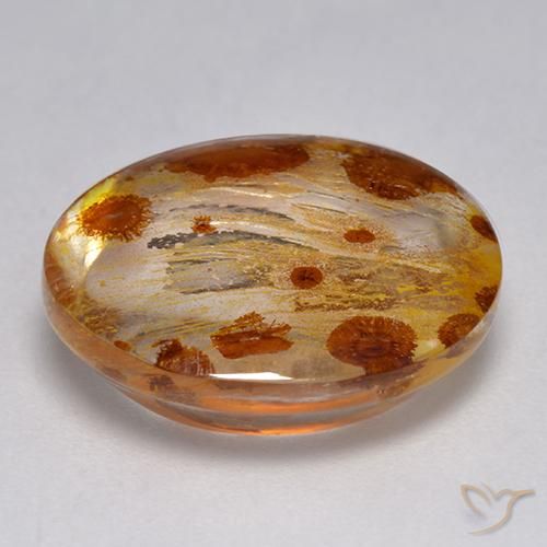 Quartz avec marcassite Multicolore naturelle ovale, 9.33 ct, Transparent