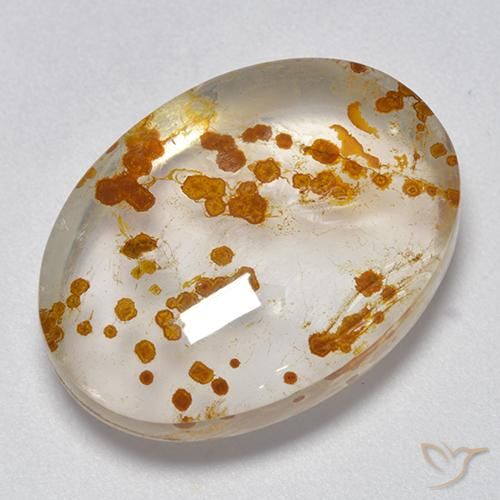 Quartz avec marcassite Multicolore naturelle ovale, 19.32 ct, Transparent