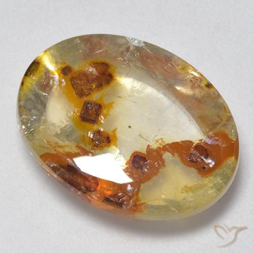 Quartz avec marcassite Multicolore naturelle ovale, 8.13 ct, Transparent