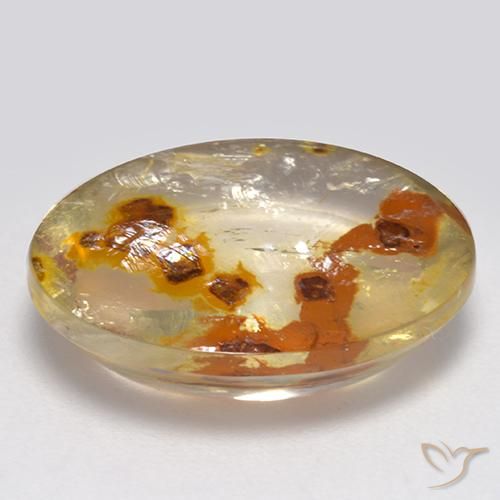 Quartz avec marcassite Multicolore naturelle ovale, 8.13 ct, Transparent