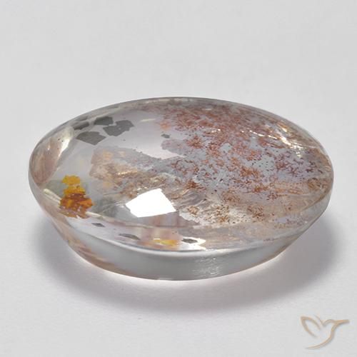 Quartz avec marcassite Multicolore naturelle ovale, 11.95 ct, Transparent