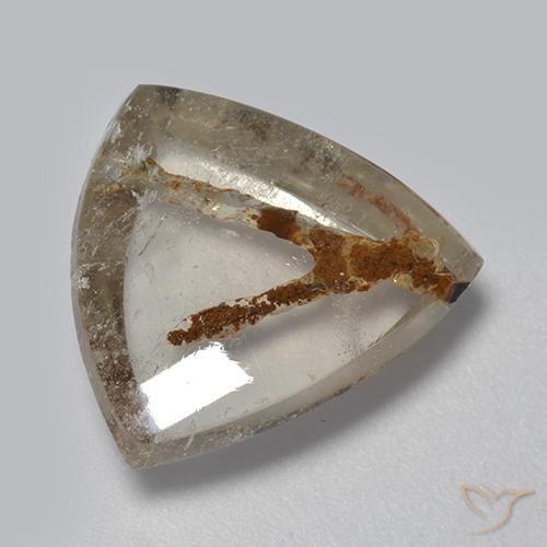 Quartz avec marcassite Multicolore naturelle Trillion, 6.94 ct, Transparent
